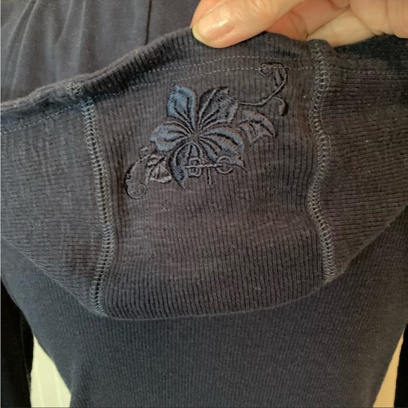 BOOTHEEL Embroidered Blue Zippered Hoodie Jacket - Picture 4 of 7